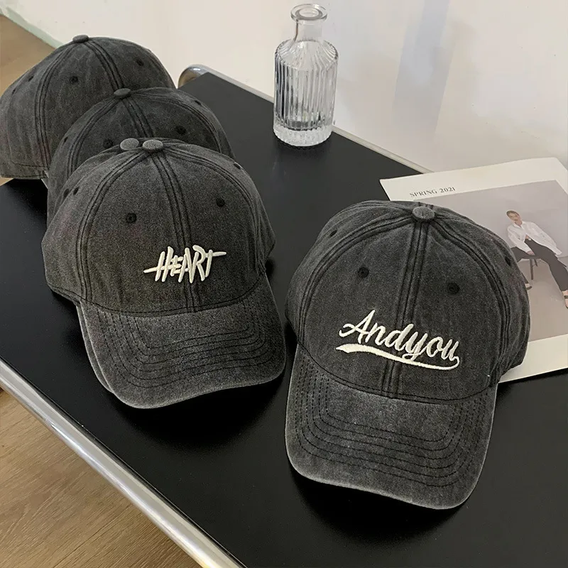 Casquette de baseball personnalisée en coton lavé, style rétro, respirante, imperméable, avec broderie de lettres, pour le sport et les activités de plein air